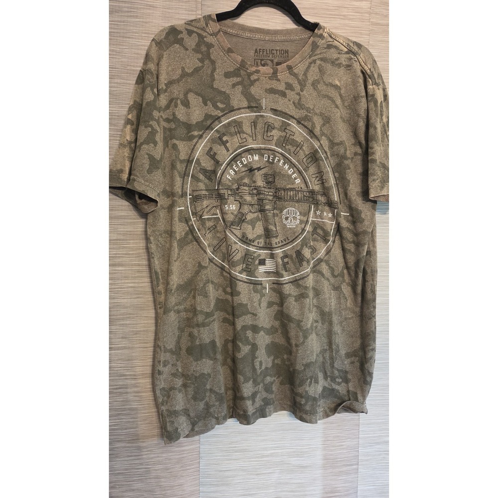 Affliction Freedom Defender Camo Live Fast Size XL